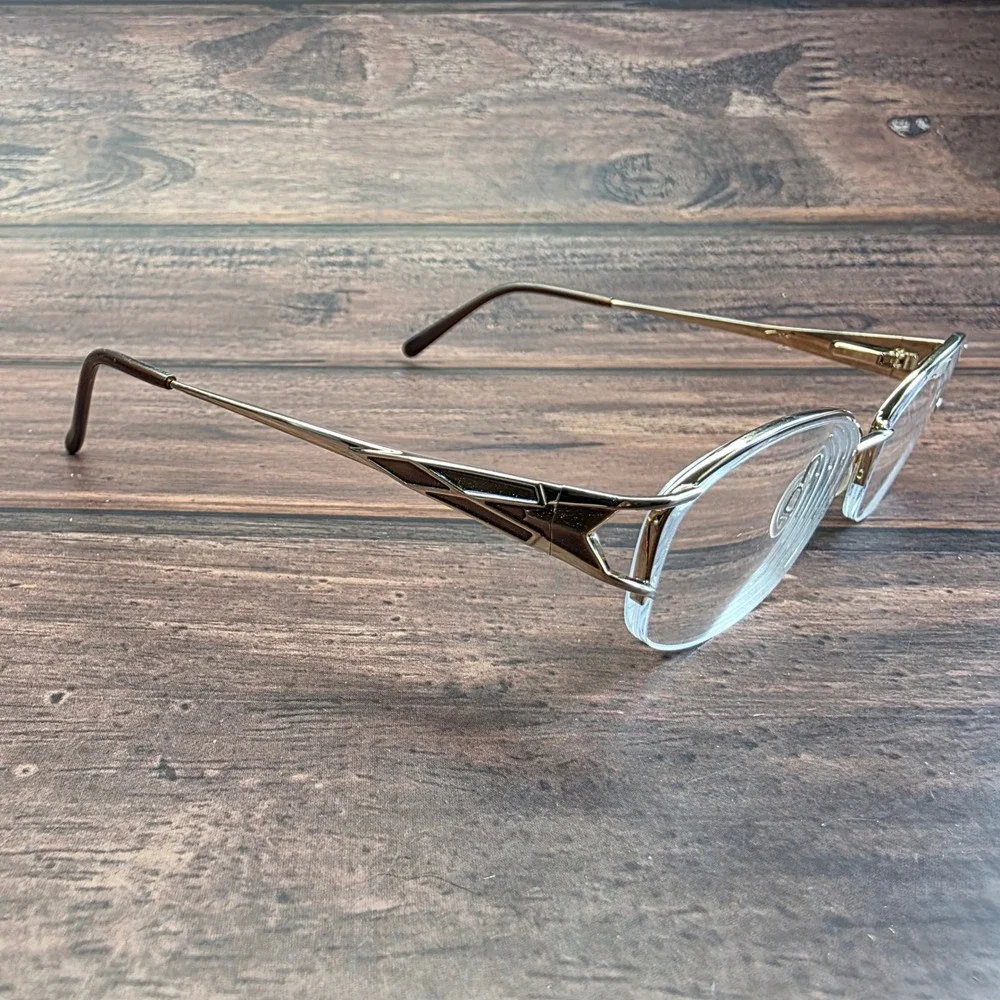 Faconnable Gold Semi Rimless Eyeglasses Oval Metal Frames‎ Japan G30 51-18-135
